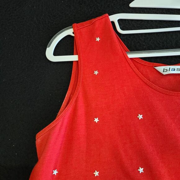 Blast Womens Tank Top Red Size Medium Polyester/Cotton Blend Stars On Shirt - Picture 9 of 11